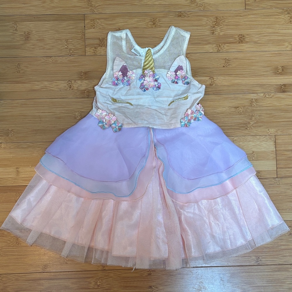 Unicorn Fantasy Kids Dress - Pink and Purple, lots of details!